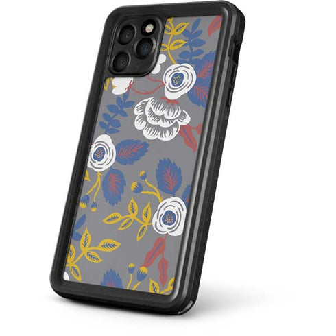 Autumn Grey Floral iPhone 11 Pro Max Waterproof Case