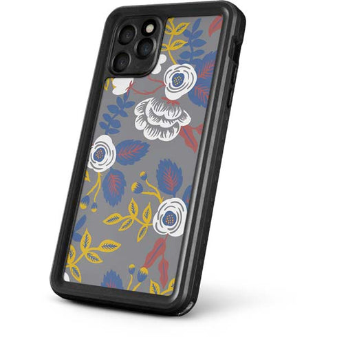 Autumn Grey Floral iPhone 11 Pro Waterproof Case