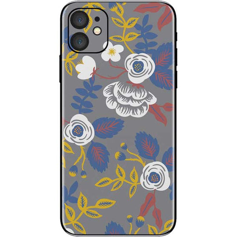 Autumn Grey Floral iPhone 11 Skin