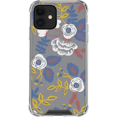 Autumn Grey Floral iPhone 12 Clear Case