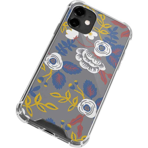 Autumn Grey Floral iPhone 12 Clear Case