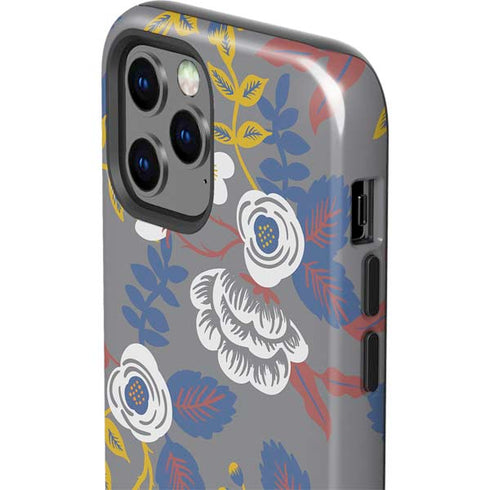 Autumn Grey Floral iPhone 12 Pro Impact Case