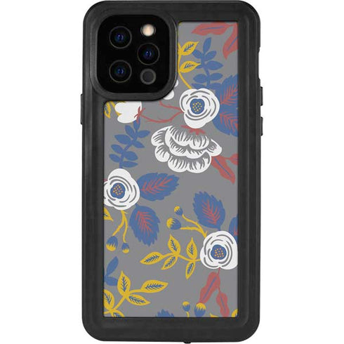 Autumn Grey Floral iPhone 12 Pro Waterproof Case
