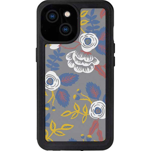 Autumn Grey Floral iPhone 13 Mini Waterproof Case