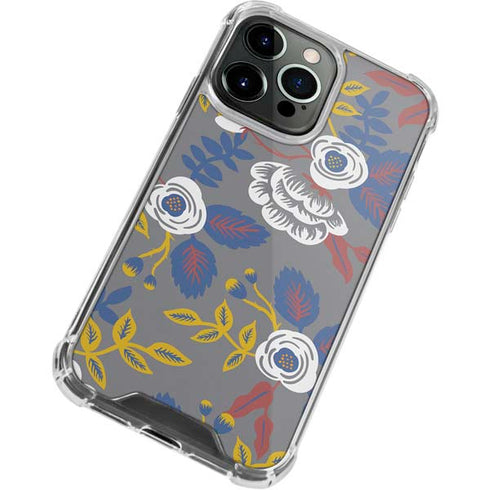 Autumn Grey Floral iPhone 13 Pro Clear Case
