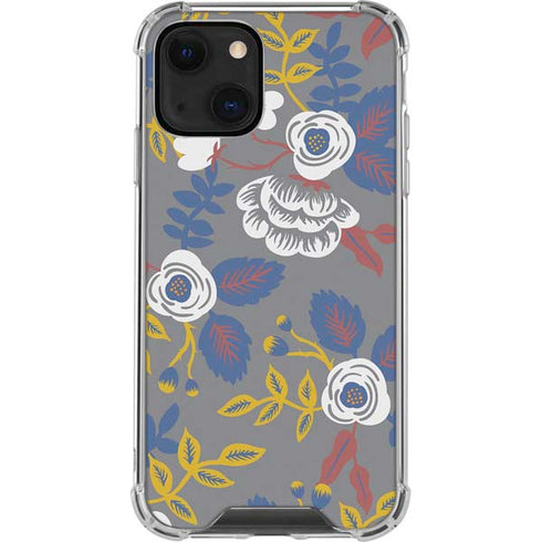 Autumn Grey Floral iPhone 14 Clear Case