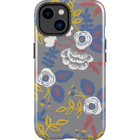 Autumn Grey Floral iPhone 15 Plus Impact Case