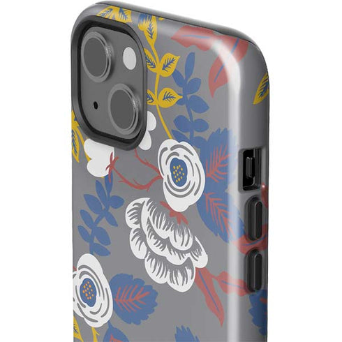 Autumn Grey Floral iPhone 15 Plus Impact Case