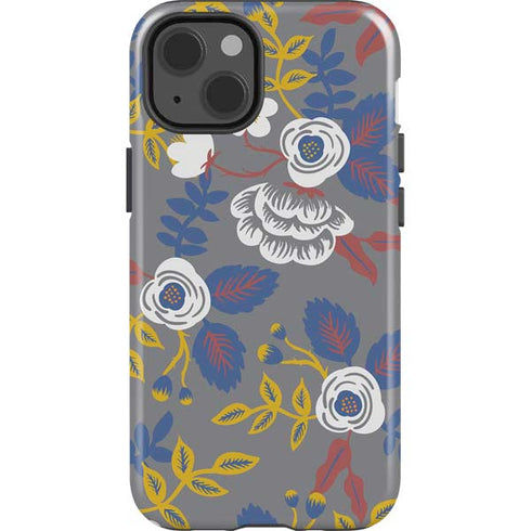 Autumn Grey Floral iPhone 15 Impact Case