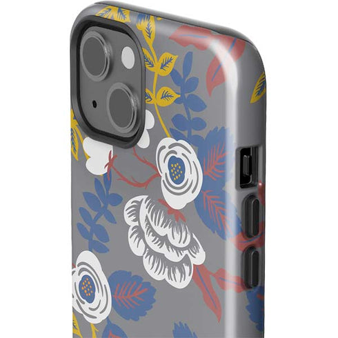 Autumn Grey Floral iPhone 15 Impact Case