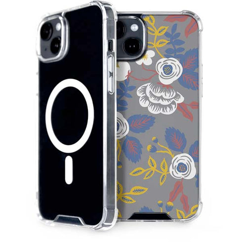 Autumn Grey Floral iPhone 15 Plus MagSafe Case