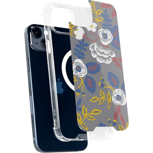 Autumn Grey Floral iPhone 15 Plus MagSafe Case
