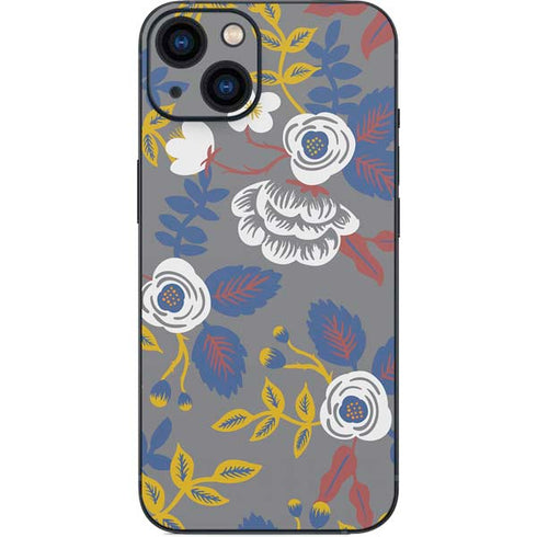 Autumn Grey Floral iPhone 15 Plus Skin