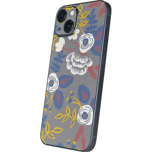 Autumn Grey Floral iPhone 15 Plus Skin