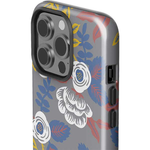 Autumn Grey Floral iPhone 15 Pro Impact Case