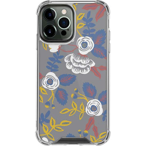 Autumn Grey Floral iPhone 14 Pro Max Clear Case