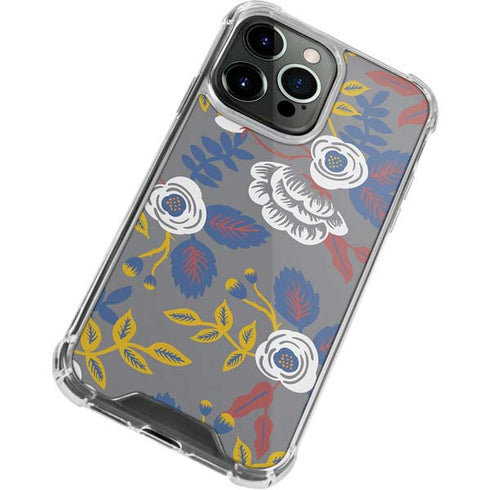 Autumn Grey Floral iPhone 14 Pro Max Clear Case