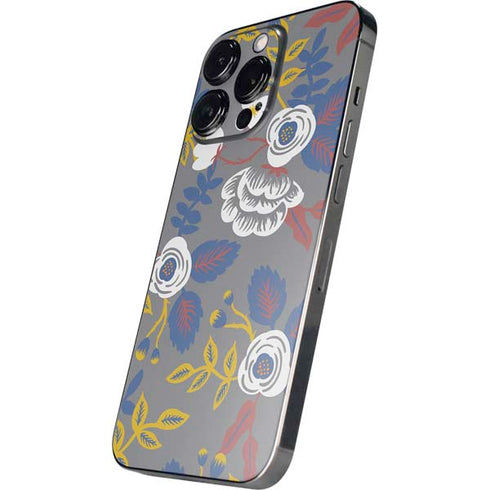 Autumn Grey Floral iPhone 14 Pro Max Skin
