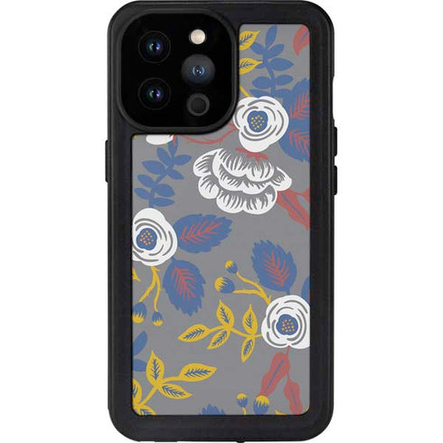 Autumn Grey Floral iPhone 14 Pro Max Waterproof Case