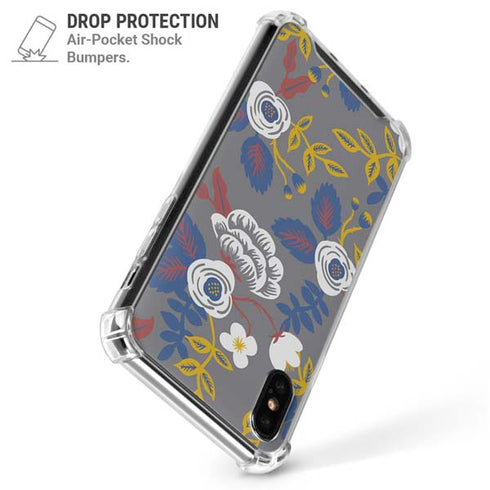 Autumn Grey Floral iPhone XS Max Clear Case
