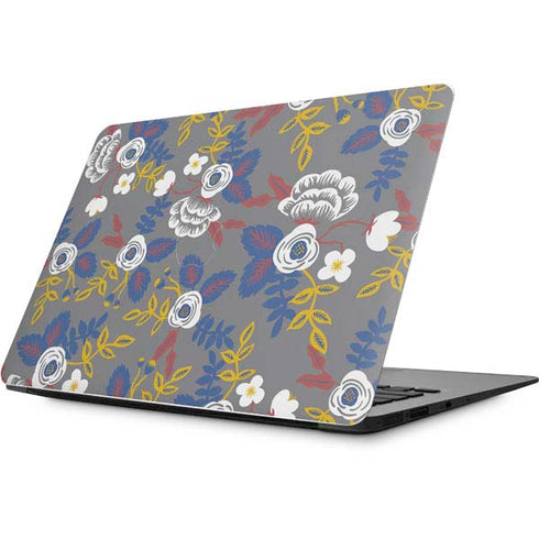 Autumn Grey Floral Apple MacBook Skin