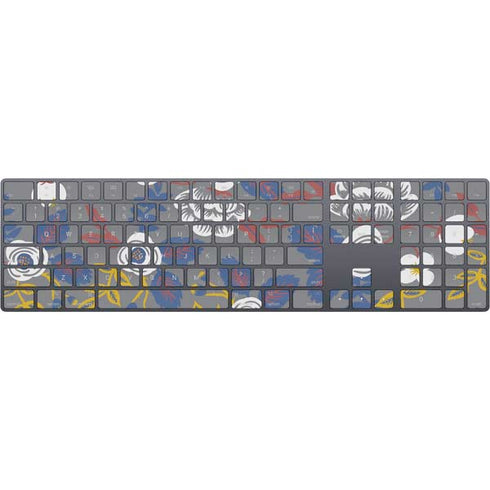 Autumn Grey Floral Magic Keyboard with Numeric Keypad Skin