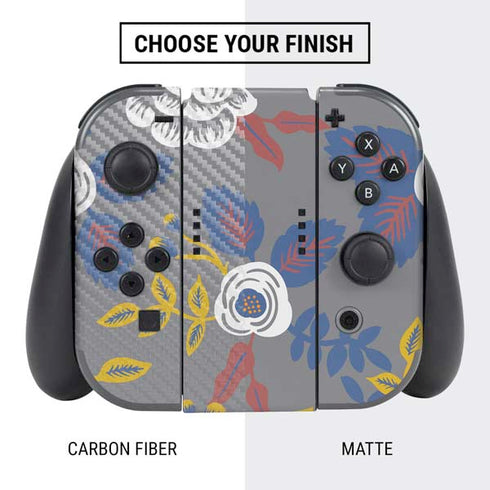 Autumn Grey Floral Nintendo Switch Bundle Skin