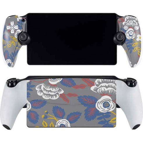 Autumn Grey Floral PlayStation Portal Remote Player Skin