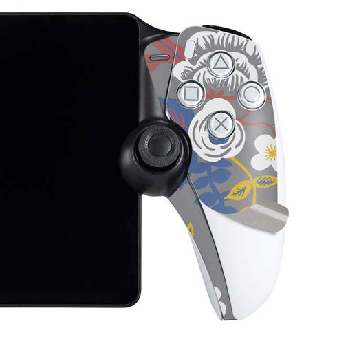 Autumn Grey Floral PlayStation Portal Remote Player Skin