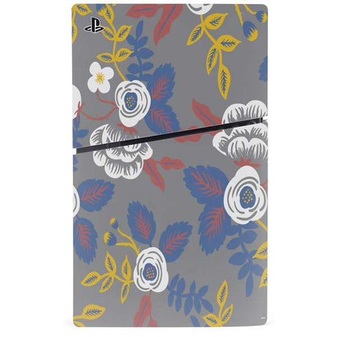 Autumn Grey Floral PS5 Slim Disk Bundle Skin