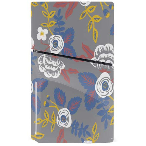 Autumn Grey Floral PS5 Slim Disk Bundle Skin