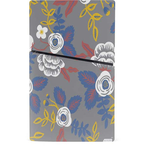 Autumn Grey Floral PS5 Slim Digital Edition Console Skin