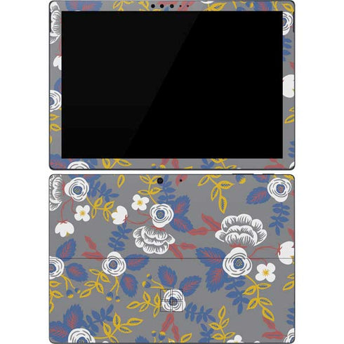 Autumn Grey Floral Surface Pro 7 Skin