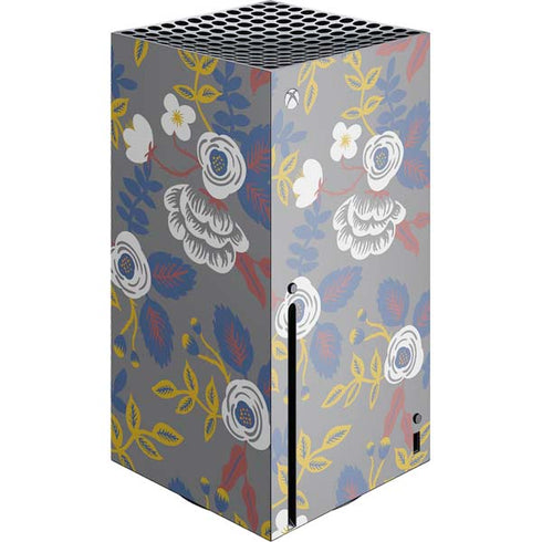 Autumn Grey Floral Xbox Series X Console Skin