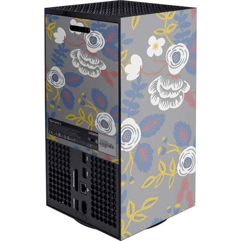 Autumn Grey Floral Xbox Series X Console Skin