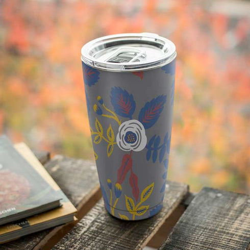 Autumn Grey Floral Yeti 20oz Tumbler Skin