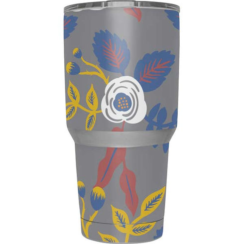 Autumn Grey Floral Yeti 30oz Rambler Tumbler Skin