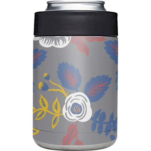 Autumn Grey Floral Yeti Colster Can Insulator Skin