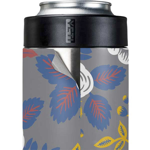 Autumn Grey Floral Yeti Colster Can Insulator Skin