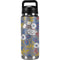 Autumn Grey Floral YETI Rambler 26oz Bottle Skin