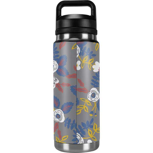 Autumn Grey Floral YETI Rambler 26oz Bottle Skin