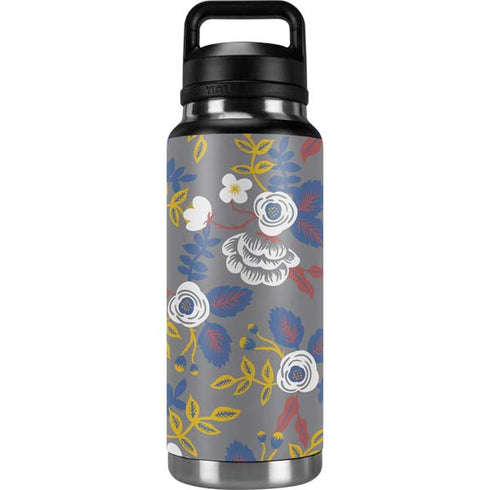 Autumn Grey Floral YETI Rambler 36oz Bottle Skin
