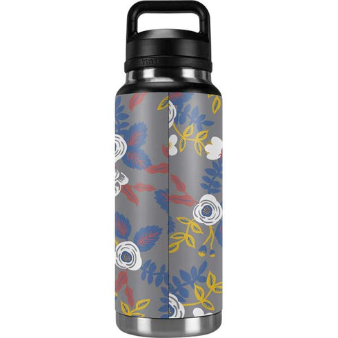 Autumn Grey Floral YETI Rambler 36oz Bottle Skin