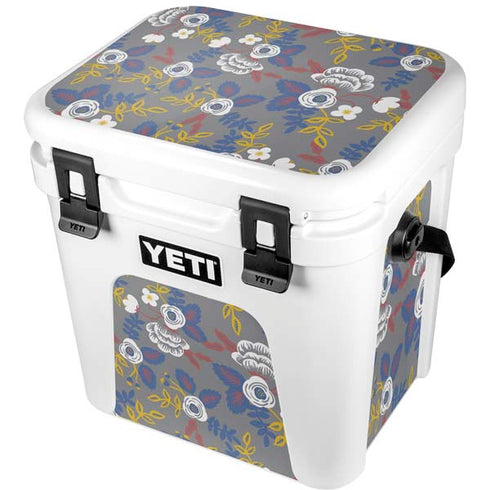 Autumn Grey Floral YETI Roadie 24 Hard Cooler Skin