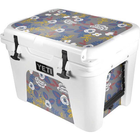 Autumn Grey Floral YETI Tundra 35 Hard Cooler Skin