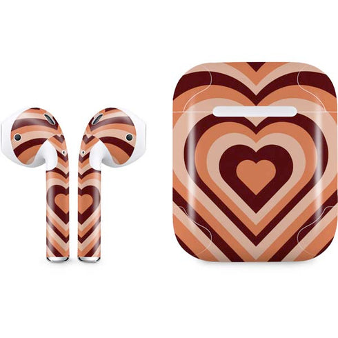 Autumn Heart Pattern Apple AirPods Skin