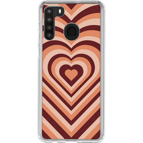 Autumn Heart Pattern Galaxy A21 Clear Case