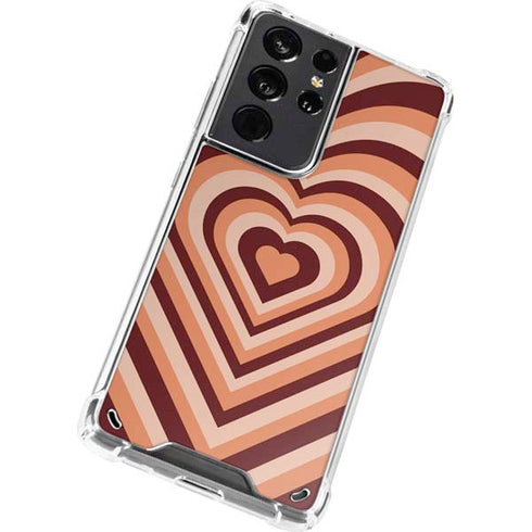 Autumn Heart Pattern Galaxy S21 Ultra 5G Clear Case