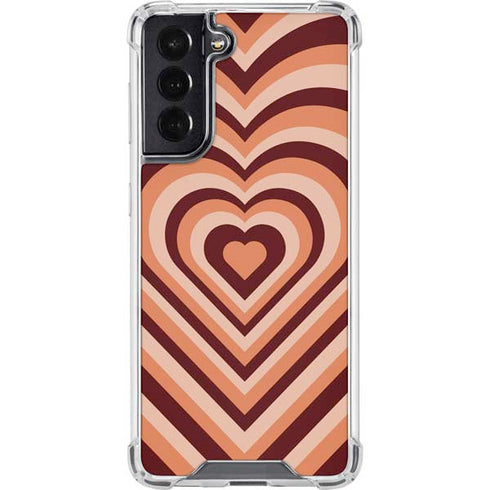 Autumn Heart Pattern Galaxy S22 Clear Case