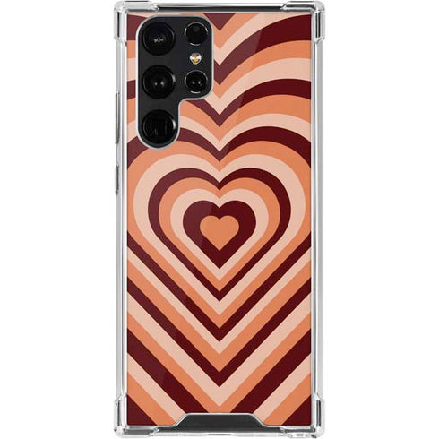 Autumn Heart Pattern Galaxy S22 Ultra Clear Case